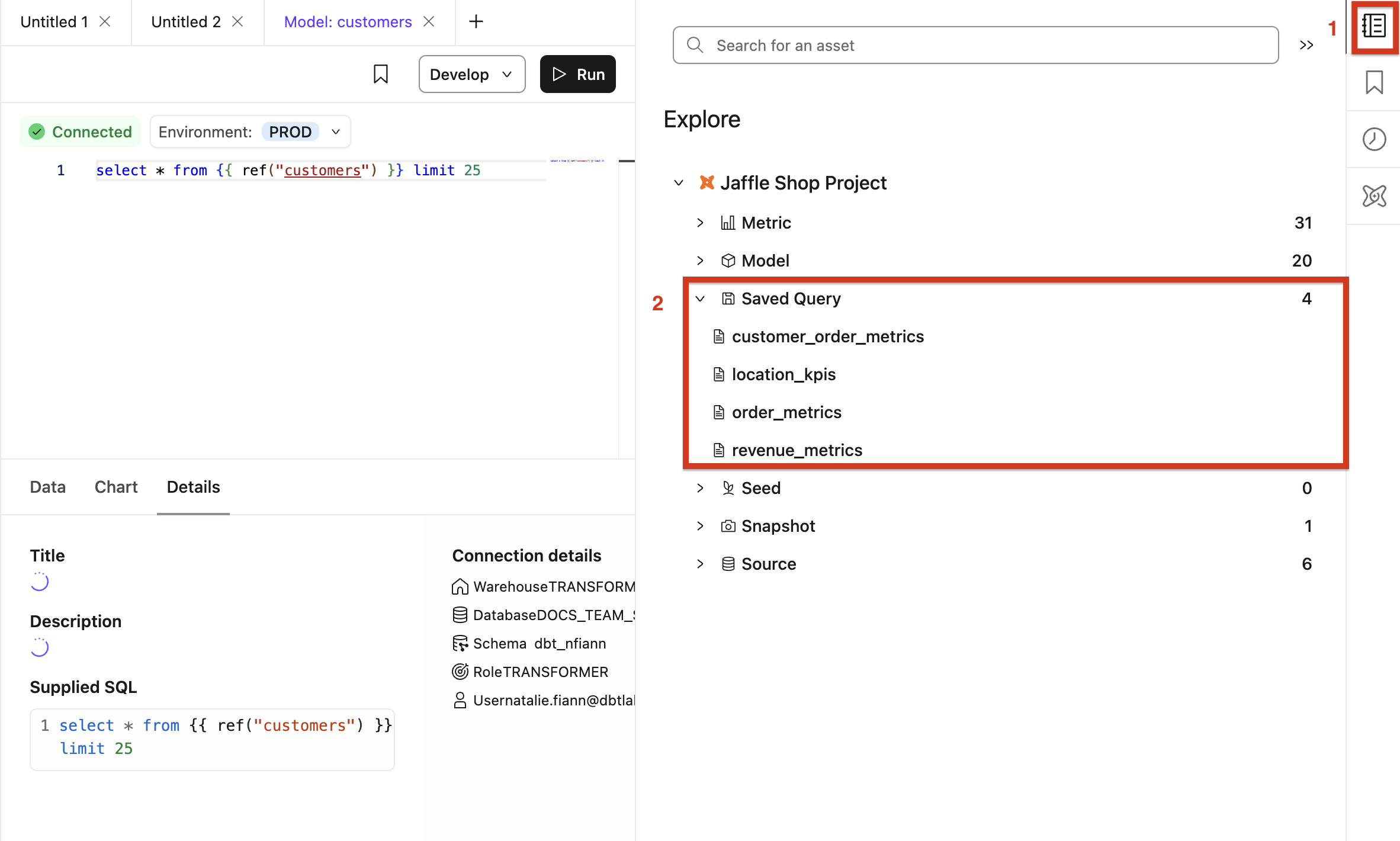 List view of saved Insights List view of saved Insights