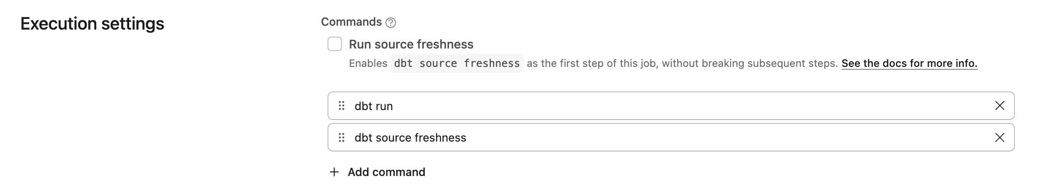 Adding a step to check source freshness Adding a step to check source freshness